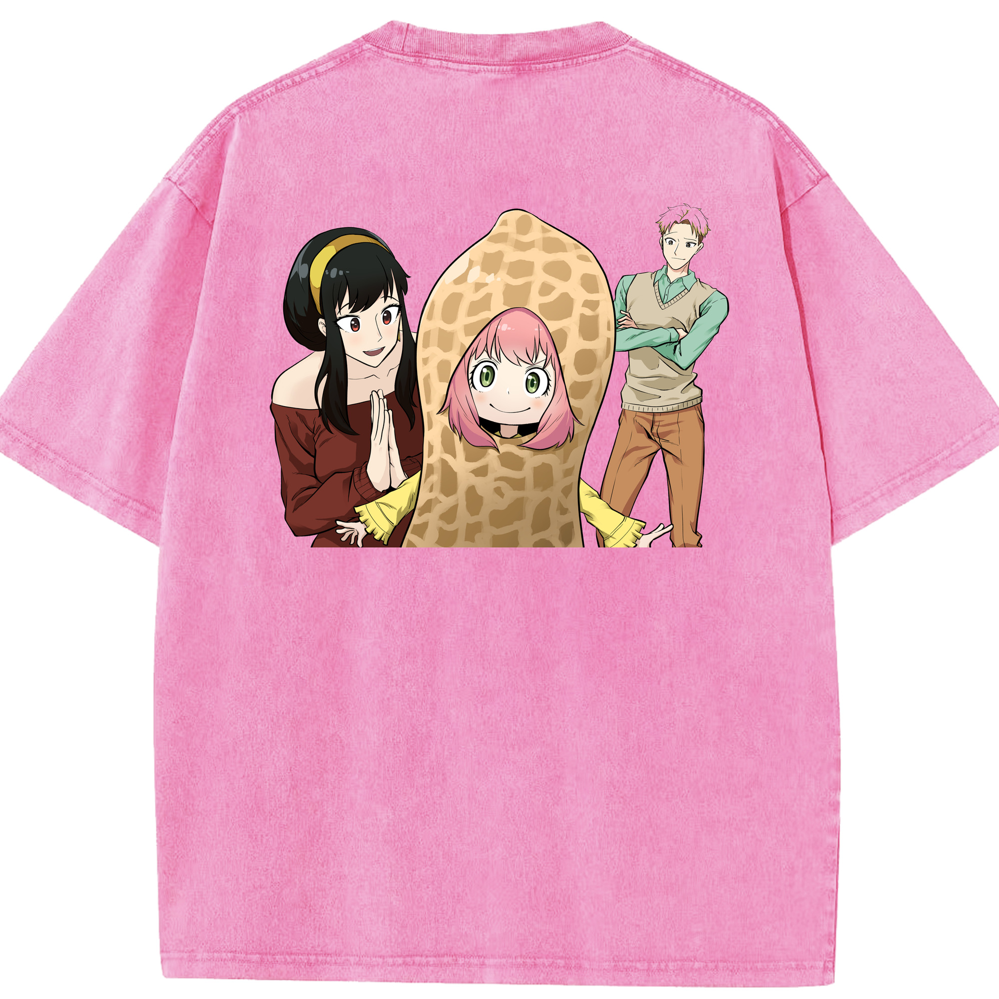 （画像用） SPY×FAMILY间谍家家酒 綿100% ヴィンテージ風 半袖Tシャツ（背面プリント）